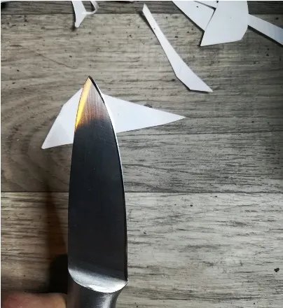 messer scharf spitze abgebrochen repariert